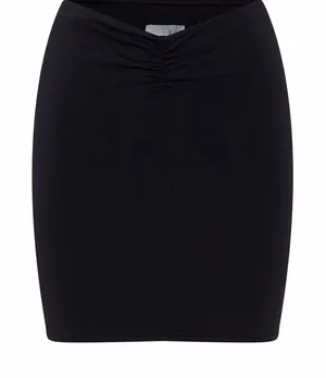 Meshki Black Kara Ruched Front Mini Skirt NWT thumbnail 1