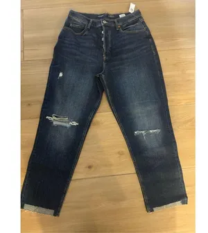 NEW Old Navy Sky Hi Straight Striped Extra High Waist Secret Smooth Jeans 14 thumbnail 2