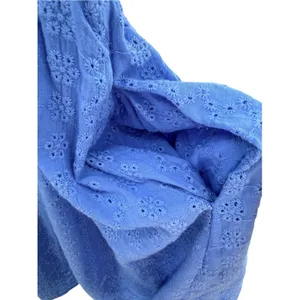 Karlie Blue Cotton Eyelet Crochet Granny Square Puff Sleeve Mini Dress S Cottage thumbnail 8