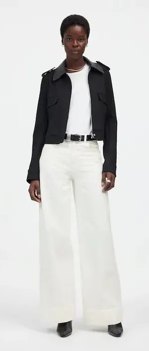Madewell Superwide-Leg Jeans True White High Rise Rigid Cotton NS899 Size 27 thumbnail 1