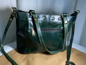 VNTG PATRICIA NASH STYLE P82806 Dark Green Leather Crossbody with Dust bag thumbnail 8