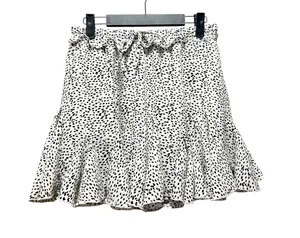 Miou Muse Skort Polka Dot White MMSK376 Elastic Waist Ruffle Size Medium thumbnail 1