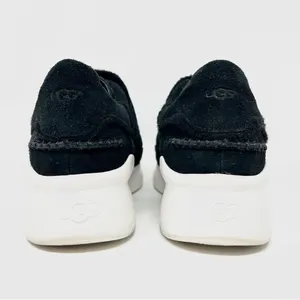 UGG Ashby Spill Seam Trainer Black Suede Laceless Chunky Platform Sneakers 9 thumbnail 5