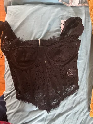 TIC TOC Black Lace Corset Camisole Top thumbnail 6