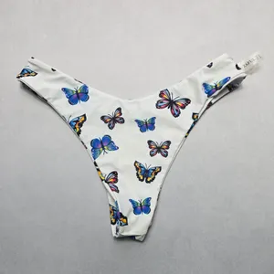 Zaful White Butterfly Thong Swim Beach Cheeky Flirty Boho‎ Bikini Bottom L Large thumbnail 6