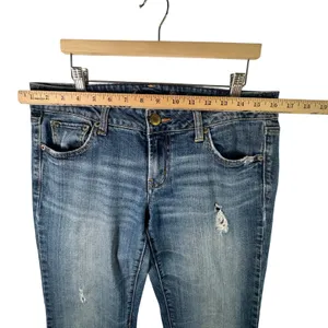 American Eagle Favorite Boyfriend Jeans Stretch Blue Low Rise‎ 8S 8 Short Y2K thumbnail 6