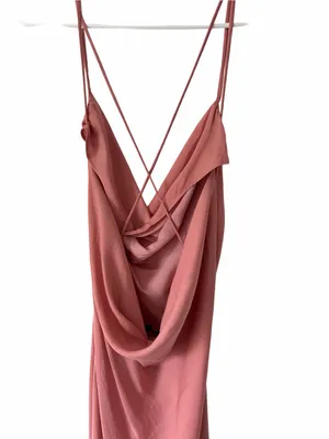 Michael Costello x Revolve Braxton Cowl Neck Slip Dress Side Slit Rose Pink Med thumbnail 6