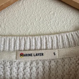 Marine Layer Delaney Pink Purple Stripe Pullover Cream Waffle Crewneck Sweater S thumbnail 5