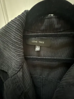 Love Tree Women's Black Corduroy Button-Down Shacket with Frayed Hem thumbnail 2