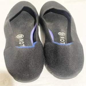 ROTHY'S Size 9.5 Black Classic Round Toe Knitted Ballet Flats thumbnail 4