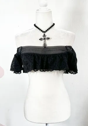 Victoria's Secret Lace Bralette Top Sz‎ Small Black Festival Vacation Dainty thumbnail 1