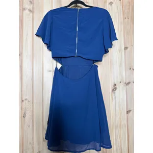 NWT Lulus Blissful Love Blue Cutout Mini Skater Dress Party Night Out Size M thumbnail 5