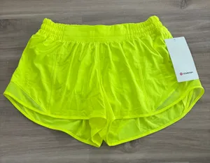 NWT Lululemon Hotty Hot Short II Long 4" Highlight Yellow Women Size 10 thumbnail 1