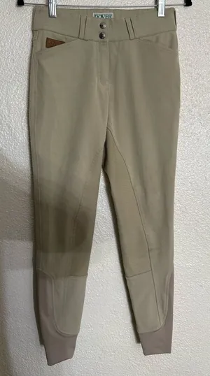 Dover Saddlery silicon knee patch horse riding breeches tan color size 26 thumbnail 1