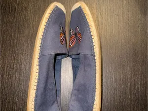 kate spade Navy Canvas Butterfly Espadrille Flats thumbnail 5