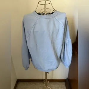 Aerie PARTY Sequin Graphic Crewneck Sweatshirt Light Blue Size M thumbnail 9