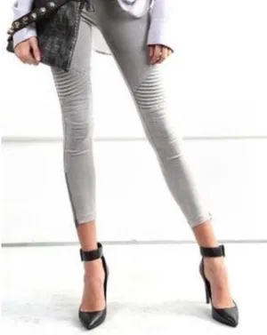 VICI Olivia Light Gray Moto Leggings thumbnail 1