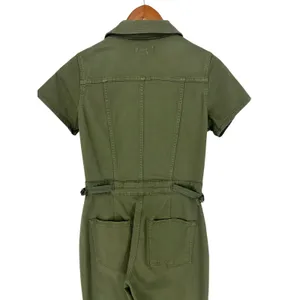 Good American Fit For Success Denim Jumpsuit Olive Utility Straight Leg Size S thumbnail 12