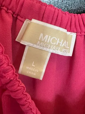 Michael Kors Sheer Fuchsia Off-the-Shoulder Blouse Large thumbnail 5