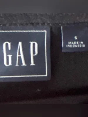GAP Black Solid Shift Dress S Cap Sleeve Round Neck Knit Pullover Knee thumbnail 2