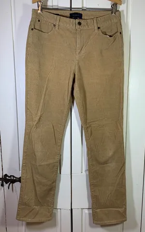 Talbots‎ Heritage Tan Corduroy Straight Leg Pants Womens 8 Khaki Stretch Cotton thumbnail 1