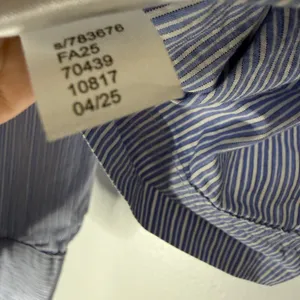 Loft Cropped Collar Poplin Button down Blue White Stripe‎ Cheat Pocket Small thumbnail 6