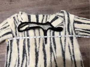 ANTHROPOLOGIE Cindy Eyelash Half Zip Pullover in Zebra thumbnail 8