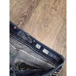 Miss Me Jeans 25 Dark Wash Low Rise Skinny Rhinestone Flap Pockets thumbnail 3