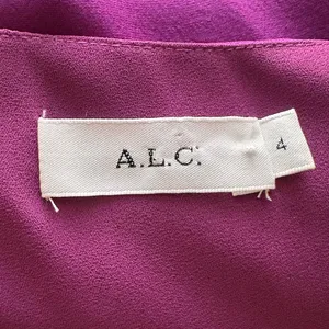 A.L.C. Harmon Silk Orchid Purple Draped Asymmetric V-Neck‎ Relaxed Fit Blouse 4 thumbnail 8