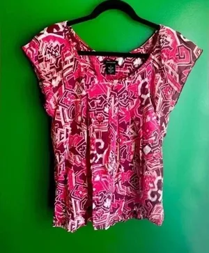 CLEARANCE Calvin Klein Jeans‎ Red Top Blouse Lightweight for Summer Red S Small thumbnail 1