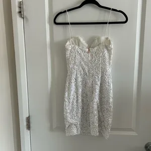 Nookie Confetti Sequin Mini White Bodycon Dress thumbnail 8