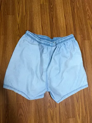 CC Hughes Chambray Denim Pull On Drawstring Shorts Size XL. Blue thumbnail 3