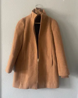 J.Crew Lodge Coat Italian Stadium-Cloth Wool Heather Brown Camel thumbnail 1