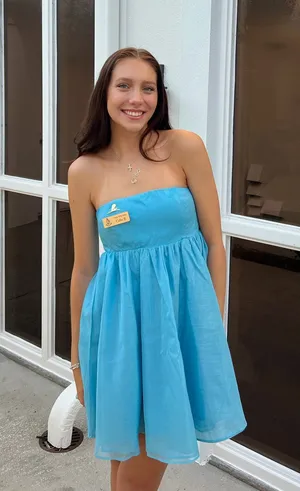 blue babydoll dress american threads thumbnail 1
