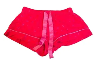 Victorias Secret Hot Pink Logo Pajama Shorts XS Ribbon Tie Sleepwear‎ Fuchsia thumbnail 1