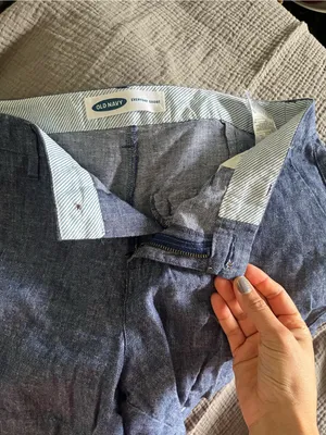 Old Navy Blue Linen-Blend Women’s Bermuda Shorts thumbnail 3