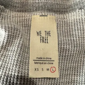 Free People Large Thermal Top We the Free Stretch V-Neck Embroidered Dolman Gray thumbnail 7
