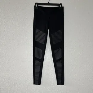 Alo Yoga Mid Waisted Moto Leggings Black‎ Size XS thumbnail 3