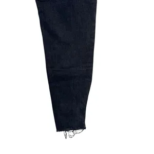 Zara Women's Jeans Ankle Zip Raw Hem Mid-Rise‎ Denim Fading Stretch Black Sz. 2 thumbnail 9