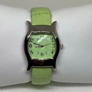 Vernier women’s cuff bracelet watch silver green tone 28mm quartz size 6” runnin thumbnail 1