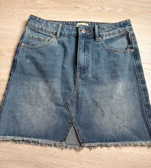 Topshop denim jean raw hem skirt S thumbnail 1