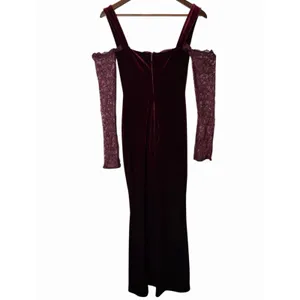 House of CB Ivy Black Cherry Velvet Maxi Dress XS thumbnail 12