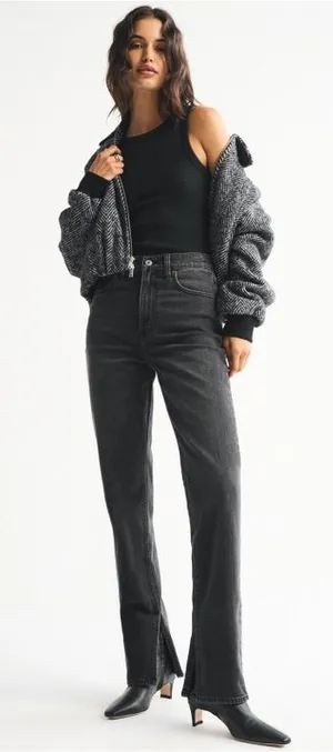 Abercrombie Ultra High Rise 90s Straight Jean Vintage Comfort Stretch Sz 2L thumbnail 1