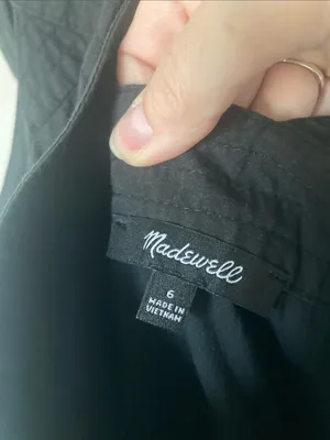 Madewell $148 Poplin Halter Tiered Midi Dress Black Size 6 NL129 thumbnail 7