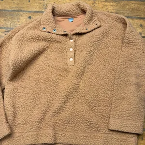 Aerie Sherpa Fleece Snap‎ Pullover Sweater Womens XS Brown Teddy Cabin Cozy thumbnail 5