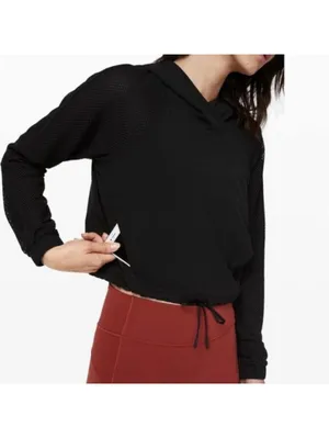 Lululemon Catch a Breeze Hooded Pullover Mesh Sleeves Black Women’s XS LW3BYWS thumbnail 13