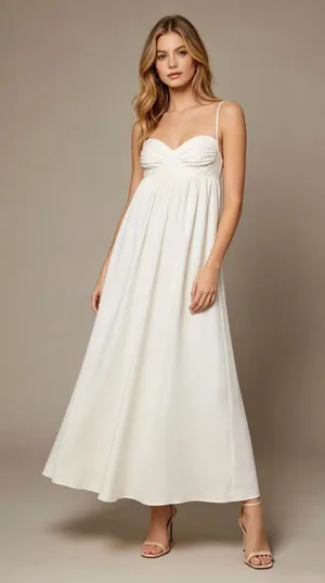NWOT Farm Rio Linen Blend White Sleeveless Maxi Dress Size XL thumbnail 1