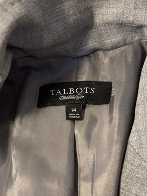 Talbots Wool Blend Business Work Two Button Blazer Jacket Grey Womens Size 14 thumbnail 3