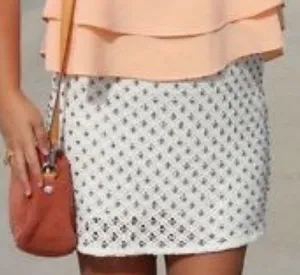 Zara cream / ivory / off white sequin embellished crochet mini skirt thumbnail 4
