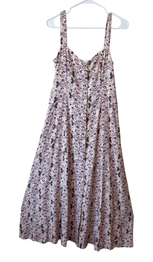 Z Supply EVEREVE Floral Midi Dress M Smocked Back Button Front Boho‎ Cottagecore thumbnail 1